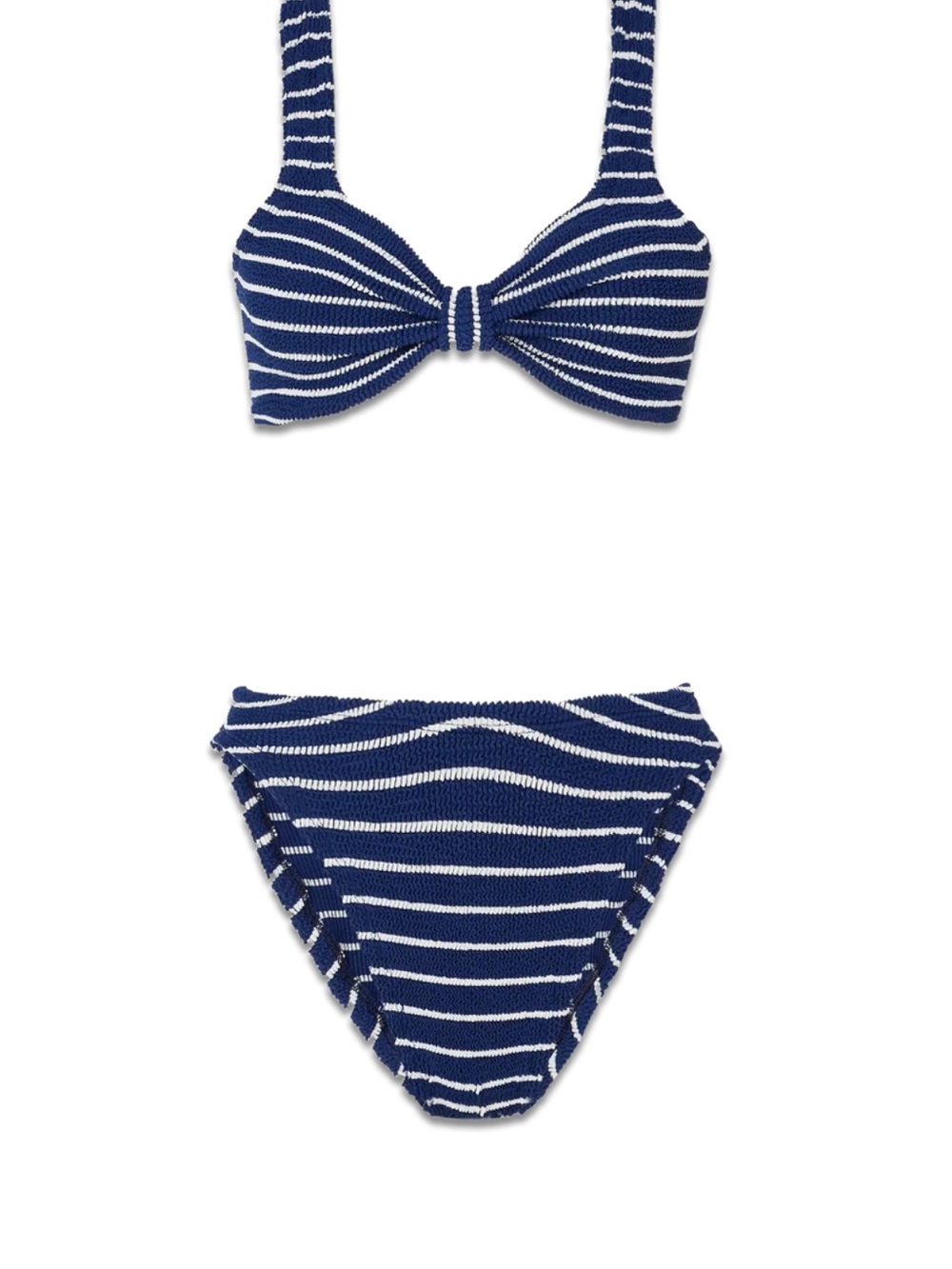 Hunza G Bonnie bikini in blue stripe